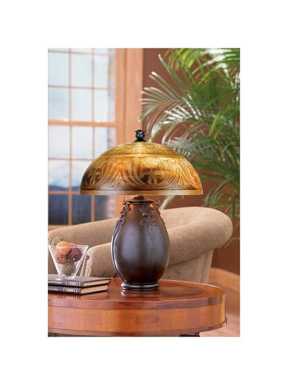 Alternate View of Glenhaven Table Lamp in Teco Rosa.