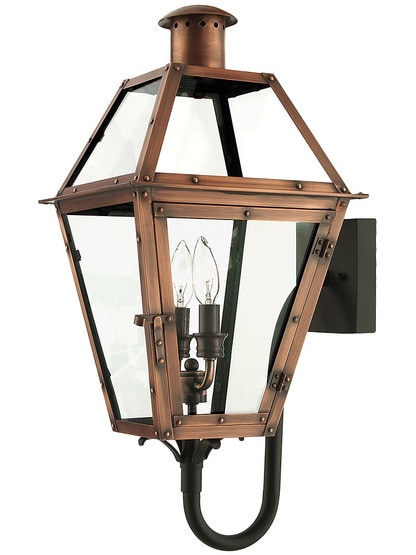 Rue De Royal Large Wall Lantern in Aged Copper.