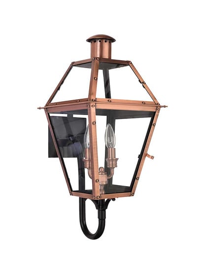 Alternate View 2 of Rue De Royal Large Wall Lantern in Aged Copper.