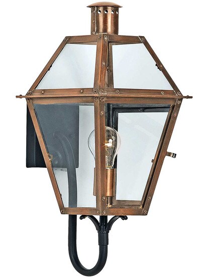 Rue De Royal Medium Wall Lantern in Aged Copper.