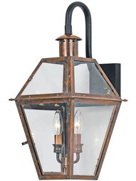 Rue De Royal Large Suspended Wall Lantern in Aged Copper