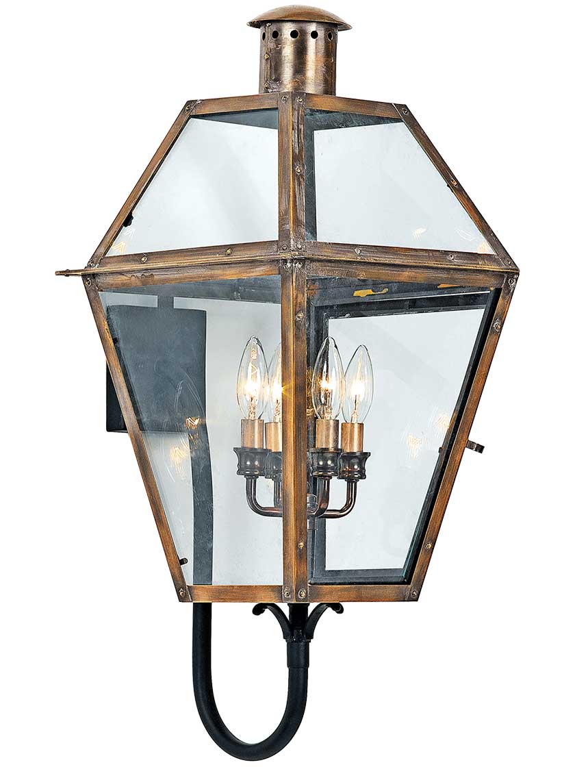 Rue De Royal Extra Large Wall Lantern in Aged Copper.