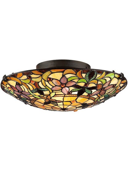 Kami Art Glass Flush Mount In Vintage Bronze