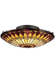 West End Art Glass Flush Mount In Vintage Bronze