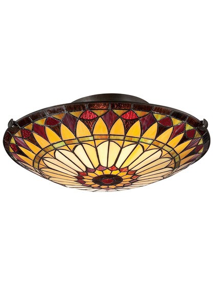 Alternate View of West End Art Glass Flush Mount In Vintage Bronze