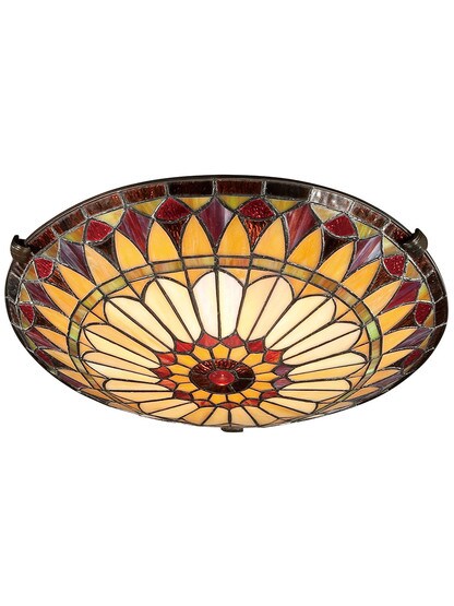 Alternate View 2 of West End Art Glass Flush Mount In Vintage Bronze