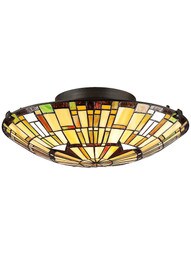 Reed Stained Glass 17" Flush-Mount Ceiling Light