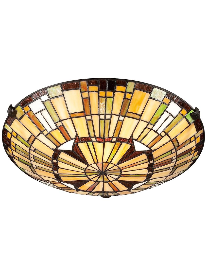 Reed Stained Glass 17" Flush-Mount Ceiling Light