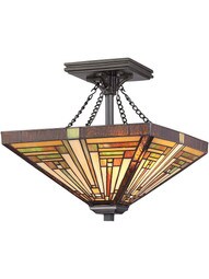 Stephen Semi Flush Mount in Vintage Bronze Finish.