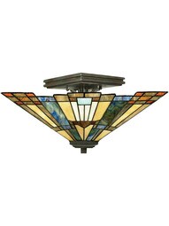 Inglenook Semi Flush Ceiling Light in Valiant Bronze Finish