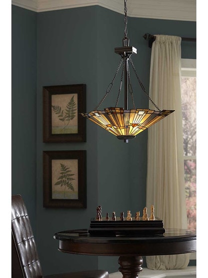 Alternate View of Inglenook Bowl Pendant With 3 Lights In Valiant Bronze.