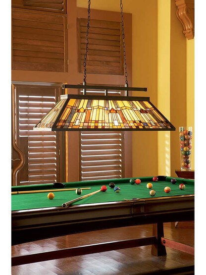 Alternate View of Inglenook Island Chandelier With 3 Lights In Valiant Bronze Finish.