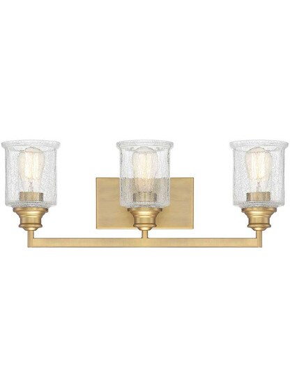 Alternate View of Hampton Warm Brass 3 Light Bath.