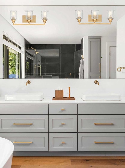 Alternate View 5 of Hampton Warm Brass 3 Light Bath.