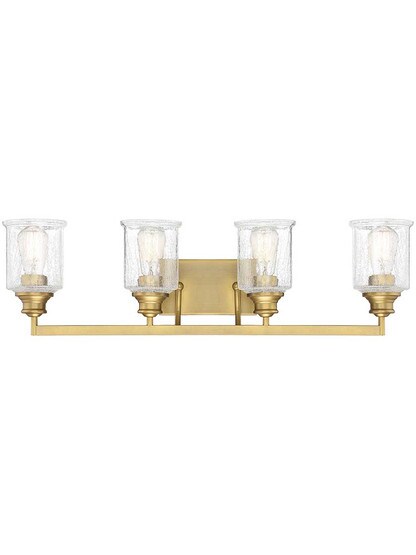 Alternate View of Hampton Warm Brass 4 Light Bath.