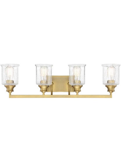 Alternate View of Hampton Warm Brass 4 Light Bath.