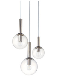 Bubbles 3-Light Pendant in Polished Nickel