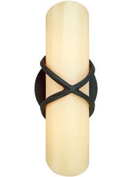 Roxbury Vertical 2-Light Bath Sconce with Provence Glass Shade.