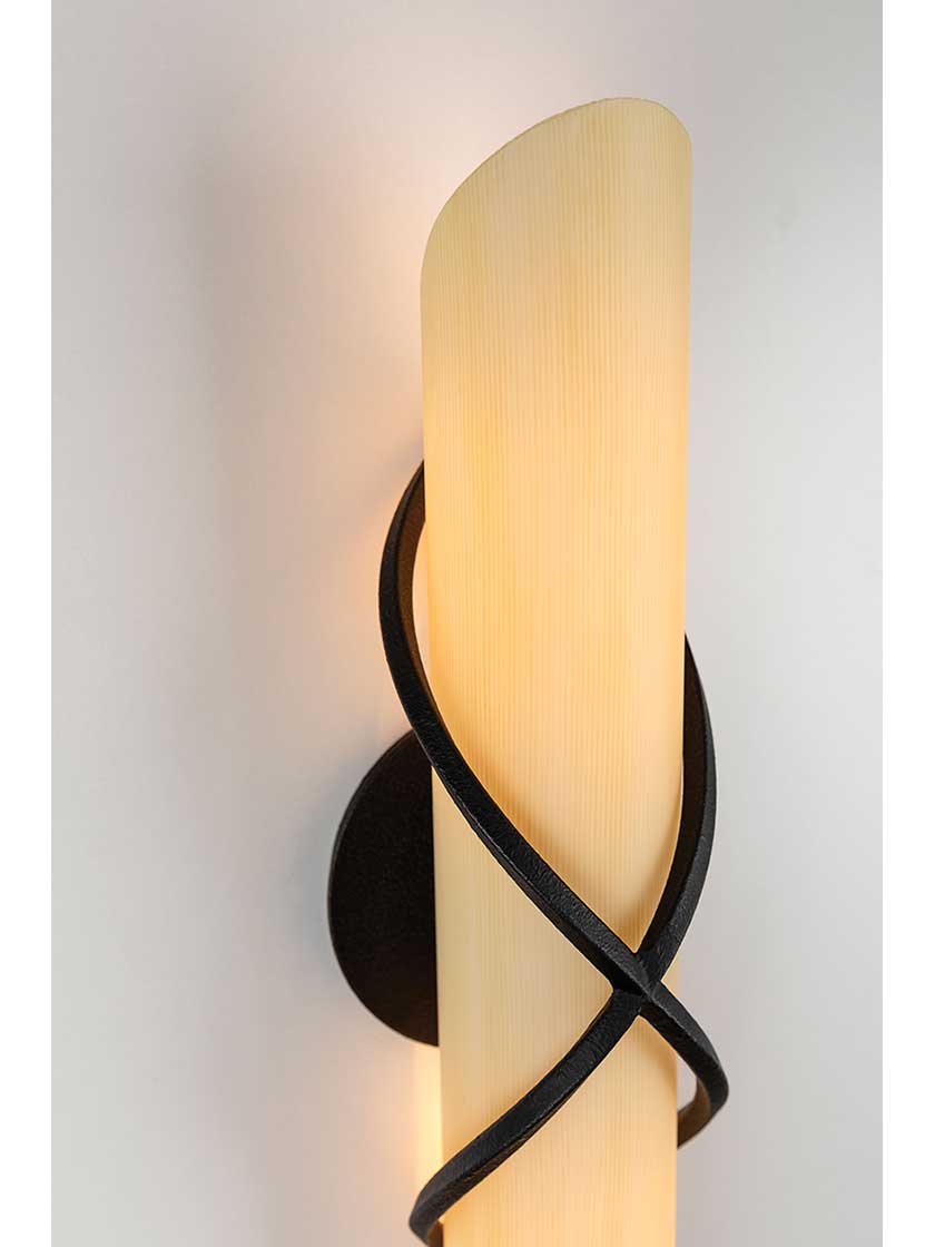 Alternate View 3 of Roxbury Vertical 2-Light Bath Sconce with Provence Glass Shade.