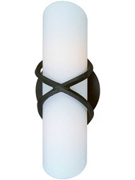 Roxbury Vertical 2-Light Bath Sconce with Matte Opal Glass Shade