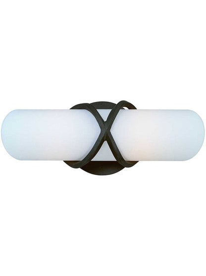 Roxbury Vertical 2-Light Bath Sconce with Matte Opal Glass Shade