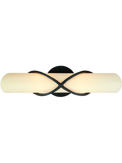 Roxbury Horizontal 2-Light Bath Sconce with Provence Glass Shade.