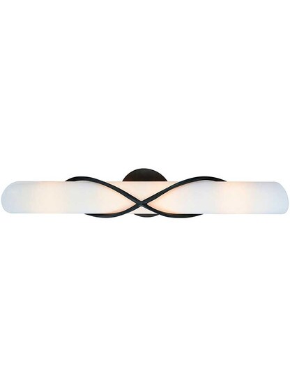 Roxbury Horizontal 4-Light Bath Sconce with Matte Opal Glass Shade.