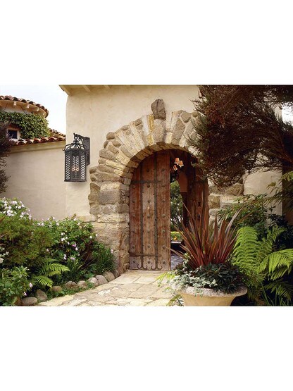 Alternate View of Los Olivos Medium Exterior Sconce in Old Iron.