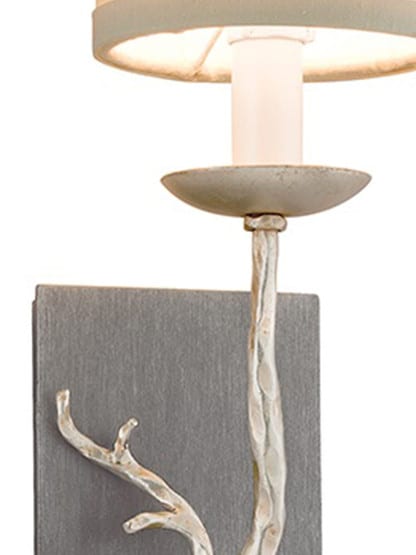 Adirondack 1-Light Sconce in Silver Leaf