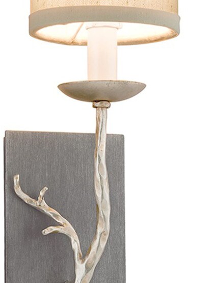 Adirondack 1-Light Sconce in Silver Leaf