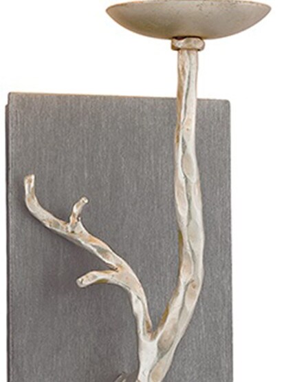 Adirondack 1-Light Sconce in Silver Leaf