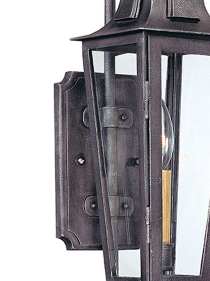 Parisian Square Small Exterior Wall Sconce in Aged Pewter