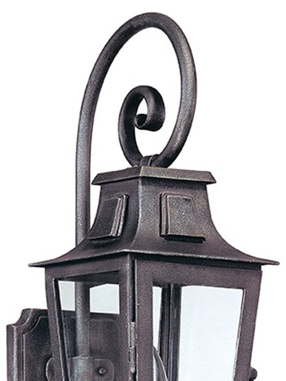 Parisian Square Small Exterior Wall Sconce in Aged Pewter