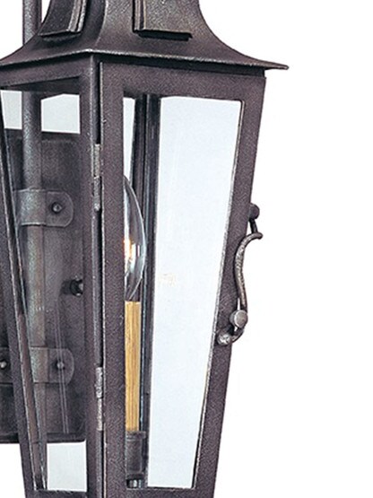 Parisian Square Small Exterior Wall Sconce in Aged Pewter