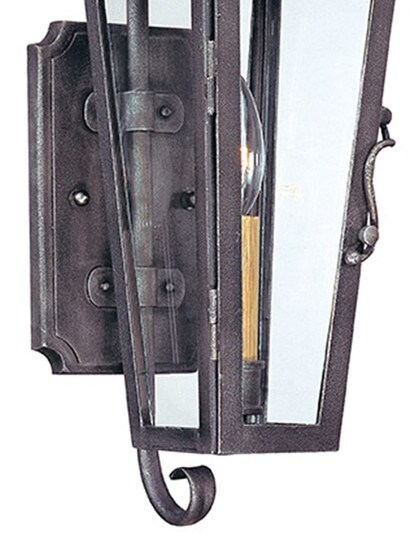 Parisian Square Small Exterior Wall Sconce in Aged Pewter