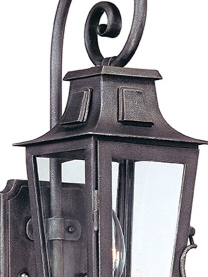Parisian Square Small Exterior Wall Sconce in Aged Pewter