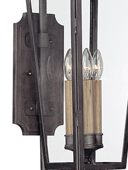 Parisian Square Large Exterior Wall Sconce in Aged Pewter