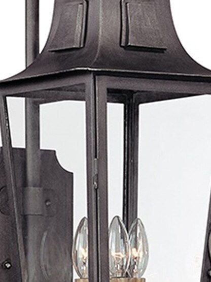 Parisian Square Large Exterior Wall Sconce in Aged Pewter