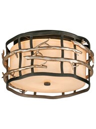 Adirondack 13 inch Flush Mount Ceiling Fixture in Silver Leaf.