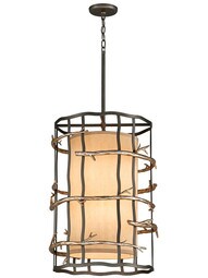 Adirondack 18 inch Pendant in Silver Leaf.