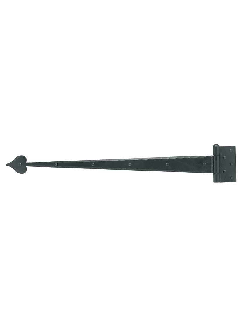 Alternate View of Heavy Duty Forged Iron Strap Hinge With Heart Design