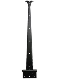 Heavy Duty Forged Iron Strap Hinge With Whale Tail Design.