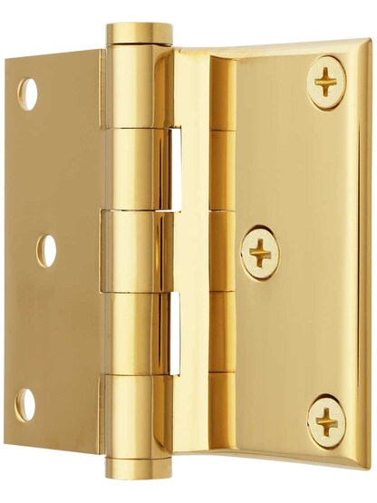 Alternate View of 3 inch Solid Brass Half-Surface Door Hinge With 3/8 inch Offset
