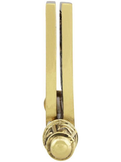 Alternate View 5 of 4 1/2 inch Premium Brass Aesthetic Pattern Hinge With Decorative Steeple Tips