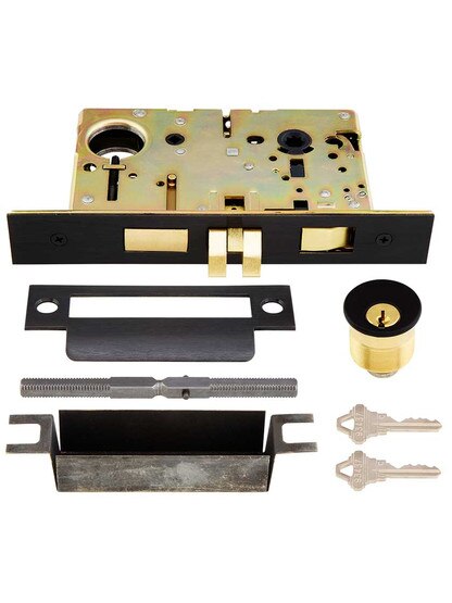 Alternate View 3 of Heart Style Thumblatch Entry Mortise Lock Set.