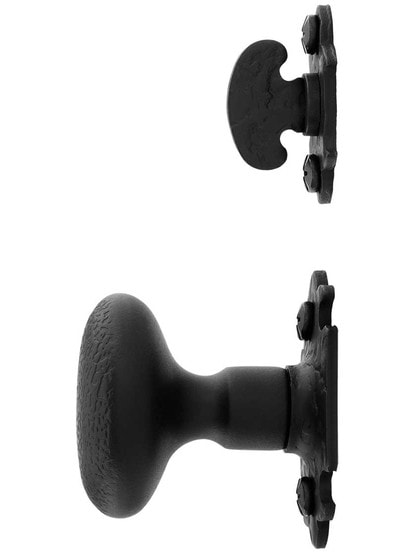 Alternate View of Warwick Rosette and Knob Mortise Entry Set With Black Lacquer Finish