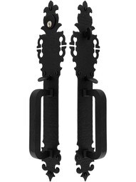 Warwick Thumblatch Mortise Entry Set With Black Lacquer Finish