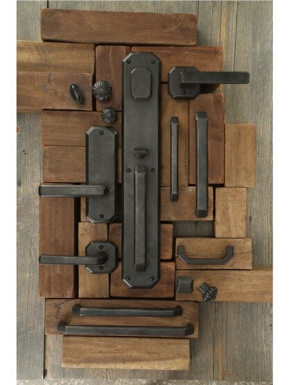 Solid Bronze Angular Thumb-Latch Mortise Entry Set