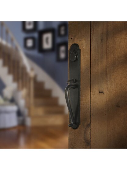 Solid Bronze Arched Thumb-Latch Mortise Entry Set