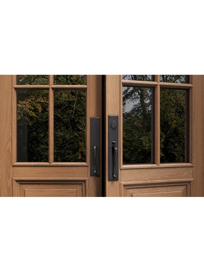 Solid Bronze Rectangular Thumb-Latch Mortise Entry Set
